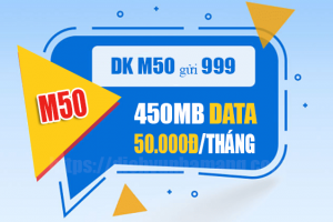 Đăng ký gói M50 Mobifone ưu đãi 450MB/tháng