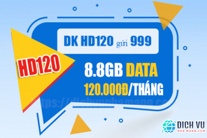 Đăng ký gói HD120 Mobifone có 8.8GB Data/tháng