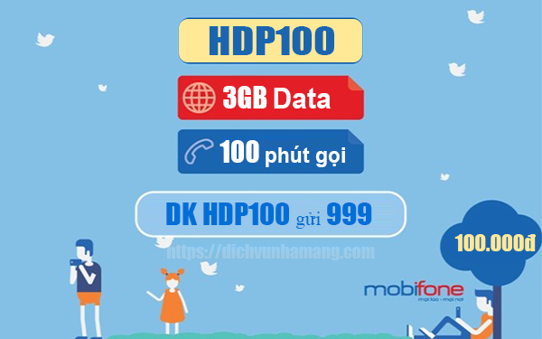 Đăng ký gói HDP100 Mobifone có 3GB & 100 phút nội mạng