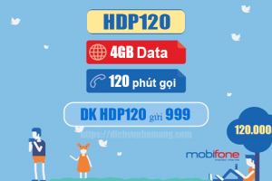 Đăng ký gói HDP120 Mobifone có 4GB & 120 phút nội mạng