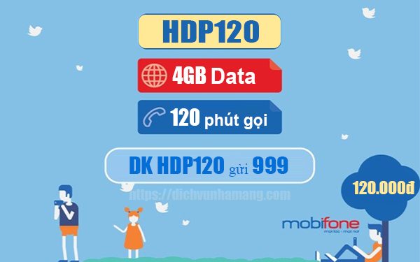 Đăng ký gói HDP120 Mobifone có 4GB & 120 phút nội mạng
