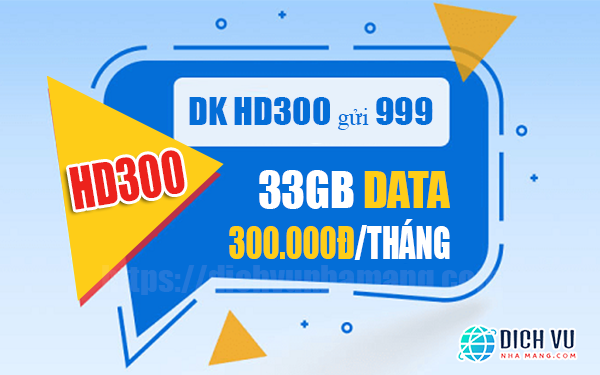 Đăng ký gói HD300 Mobifone có ngay 33GB Data