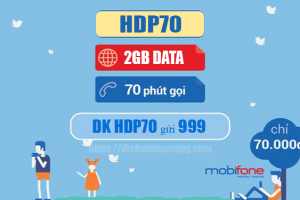 Đăng ký gói HDP70 Mobifone có 2GB & 70 phút nội mạng