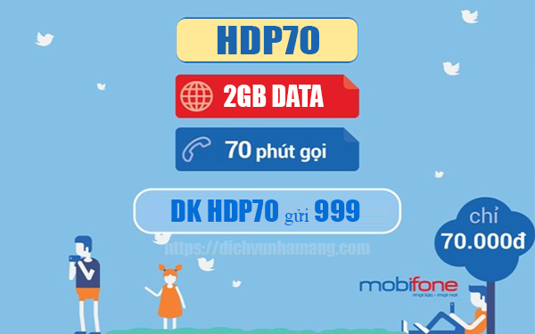Đăng ký gói HDP70 Mobifone có 2GB & 70 phút nội mạng