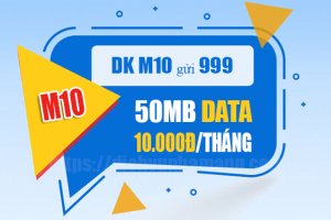 Đăng ký gói M10 Mobifone có 50MB Data/ 30 ngày