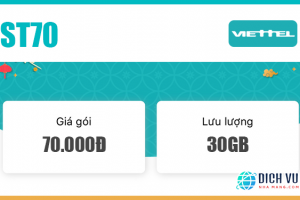 Gói ST70 Viettel – Ưu đãi 1GB/ngày trong 30 ngày giá chỉ 70k