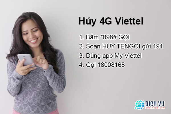 4 cách hủy 4G Viettel không tốn tiền