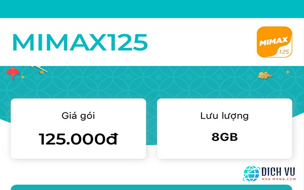 Gói Mimax125 Viettel ưu đãi 8GB Data trọn gói 30 ngày