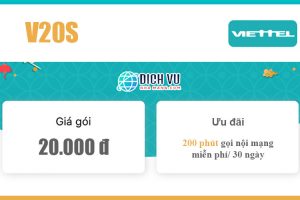 Gói V20S Viettel – Miễn phí 200 phút gọi nội mạng giá 20k