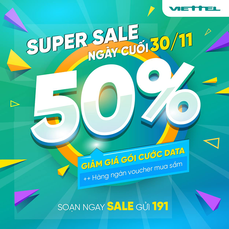 Cơ hội cuối cùng nhận giảm giá 50% gói Viettel ngày 30/11/2020