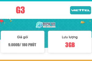 Gói G3 Viettel - Ưu đãi 3GB Data giá chỉ 9.000đ/ 3 giờ