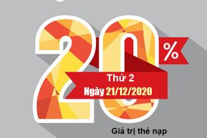 Ngày 21/12/2020, Viettel khuyến mãi tặng 20% giá trị thẻ nạp