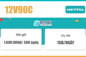 Gói 12V90C Viettel – Ưu đãi 1GB/ngày, gọi nội mạng miễn phí 360 ngày