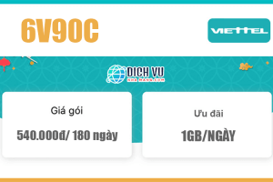 Gói 6V90C Viettel – Ưu đãi 1GB/ngày, gọi nội mạng miễn phí 180 ngày