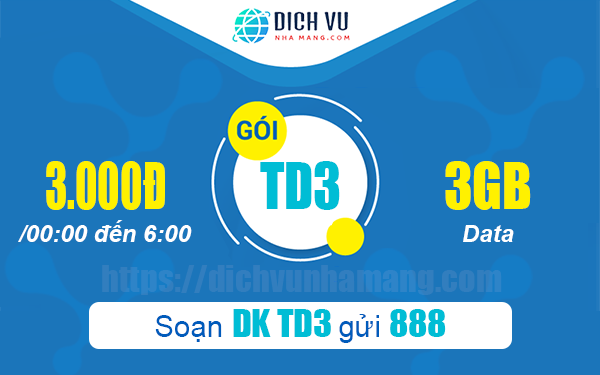 TD3 Vinaphone – Ưu đãi 3GB Data chỉ 3000đ/ ngày
