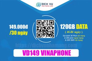 Gói VD149 Vinaphone - Ưu đãi Gọi thoại, SMS & 120GB chỉ 149k