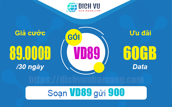 Đăng ký gói VD89 Vinaphone nhận ưu đãi khủng 60GB
