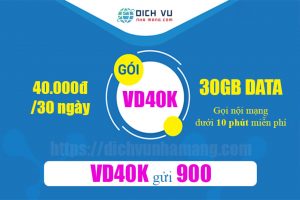 Gói VD40K Vinaphone - Miễn phí nội mạng + 30GB dùng 30 ngày