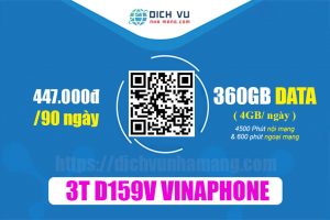 Gói 3T D159V Vinaphone - Ưu đãi 360GB & 5.100 phút gọi + 600SMS