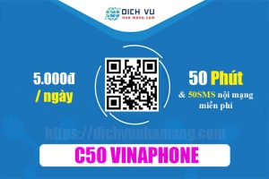 Gói C50 Vinaphone - Ưu đãi 50 phút gọi thoại & 50 SMS nội mạng