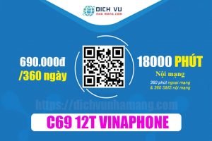 Gói C69 12T Vinaphone - Ưu đãi 360 SMS & 18.360 phút gọi miễn phí