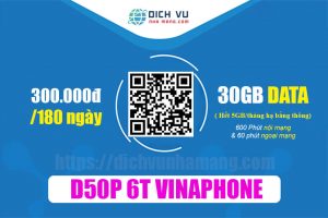 Gói D50P 6T Vinaphone – Ưu đãi 30GB & Miễn phí 660 phút gọi thoại