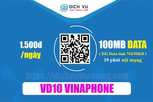 Gói VD10 Vinaphone – Ưu đãi 100MB & 10 phút gọi nội mạng