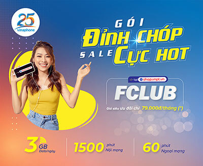 Gói FCLUB Vinaphone miễn phí 3GB/ngày giá 79k