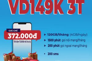Gói VD149K 3T Vinaphone nhận 360GB, 4900 phút gọi và 400sms