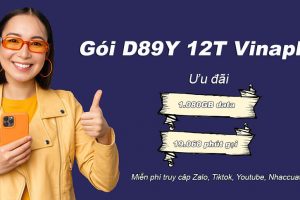 Gói D89Y 12T Vinaphone nhận 1080GB, Free gọi, Zalo, TikTok chỉ 89K/tháng