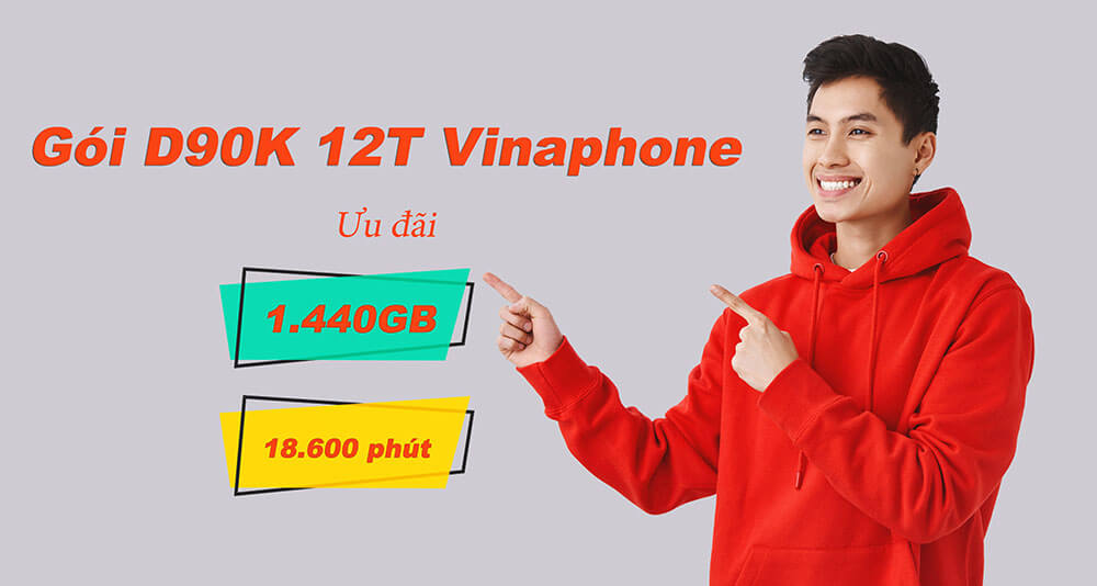 Đăng ký gói D90K 12T Vinaphone có ngay 1440GB & 18.600 phút gọi