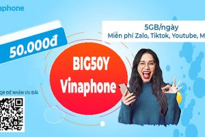 Đăng ký gói BIG50Y Vinaphone nhận ngay 5GB/ngày chỉ với 50.000đ